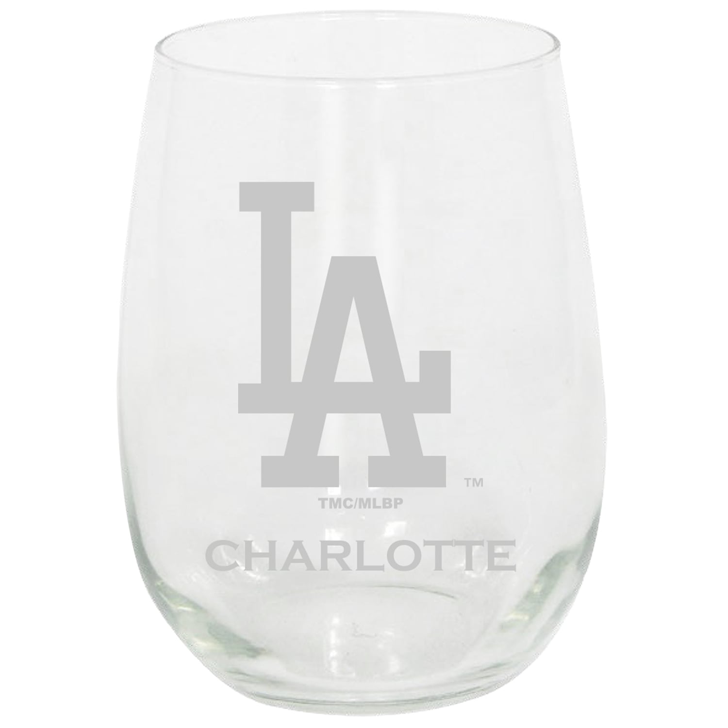 Los Angeles Dodgers 15oz. Personalized Stemless Etched Glass Tumbler