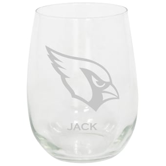 Arizona Cardinals 15oz. Personalized Stemless Etched Glass Tumbler