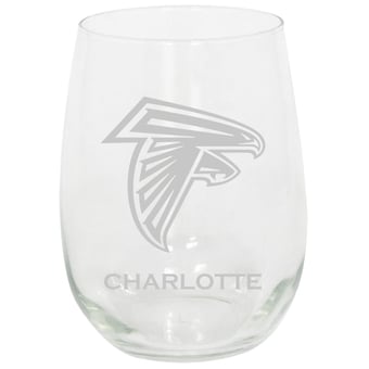 Atlanta Falcons 15oz. Personalized Stemless Etched Glass Tumbler