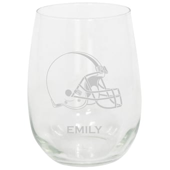 Cleveland Browns 15oz. Personalized Stemless Etched Glass Tumbler