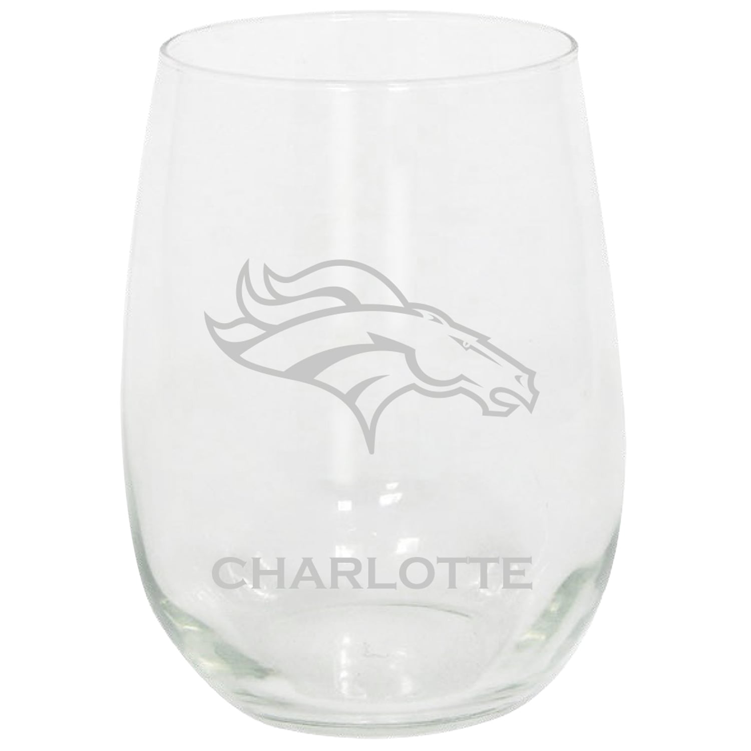 Denver Broncos 15oz. Personalized Stemless Etched Glass Tumbler Denver Broncos 15oz. Personalized Stemless Etched Glass Tumbler