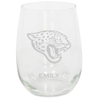 Jacksonville Jaguars 15oz. Personalized Stemless Etched Glass Tumbler