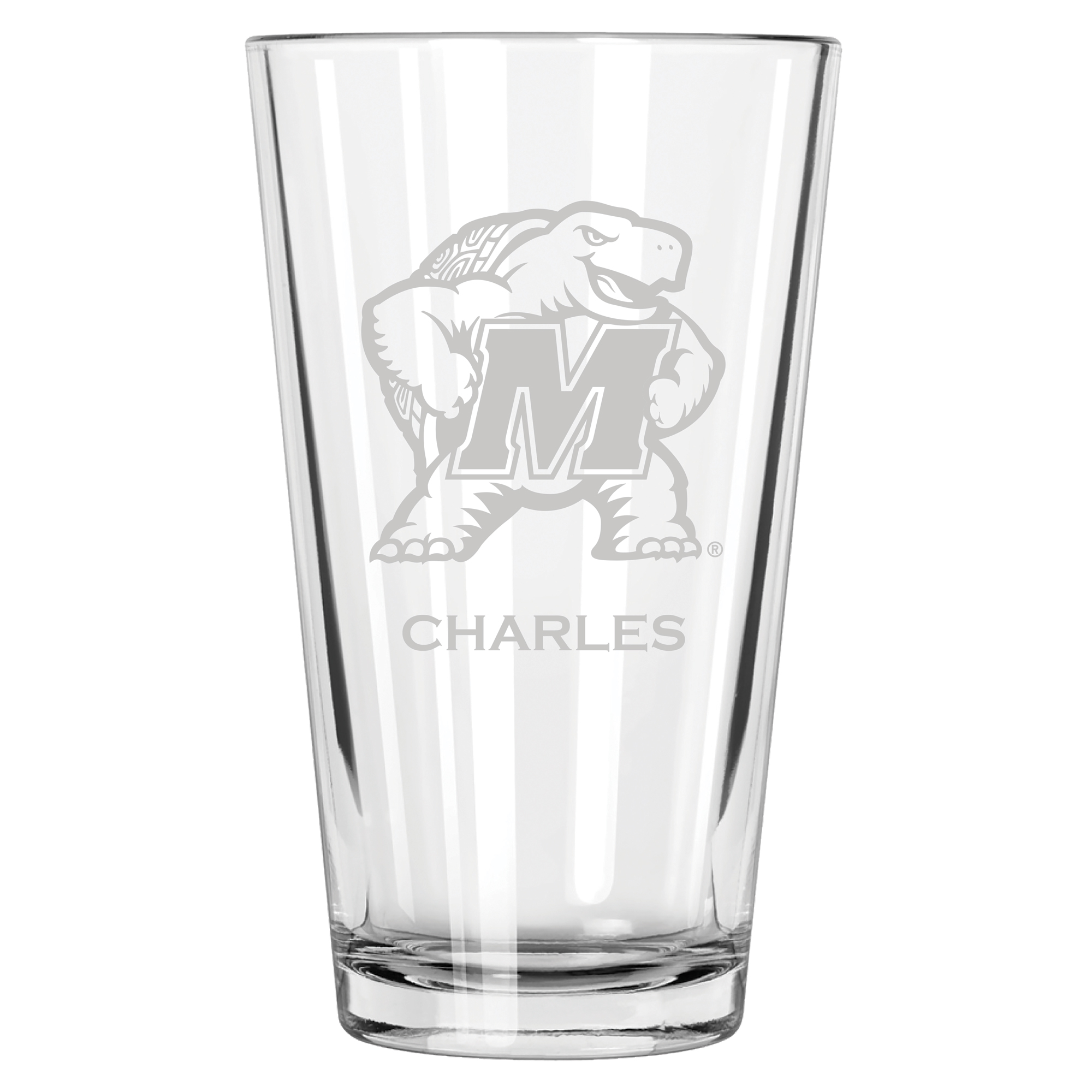 Maryland Terrapins 16oz. Personalized Etched Pint Glass