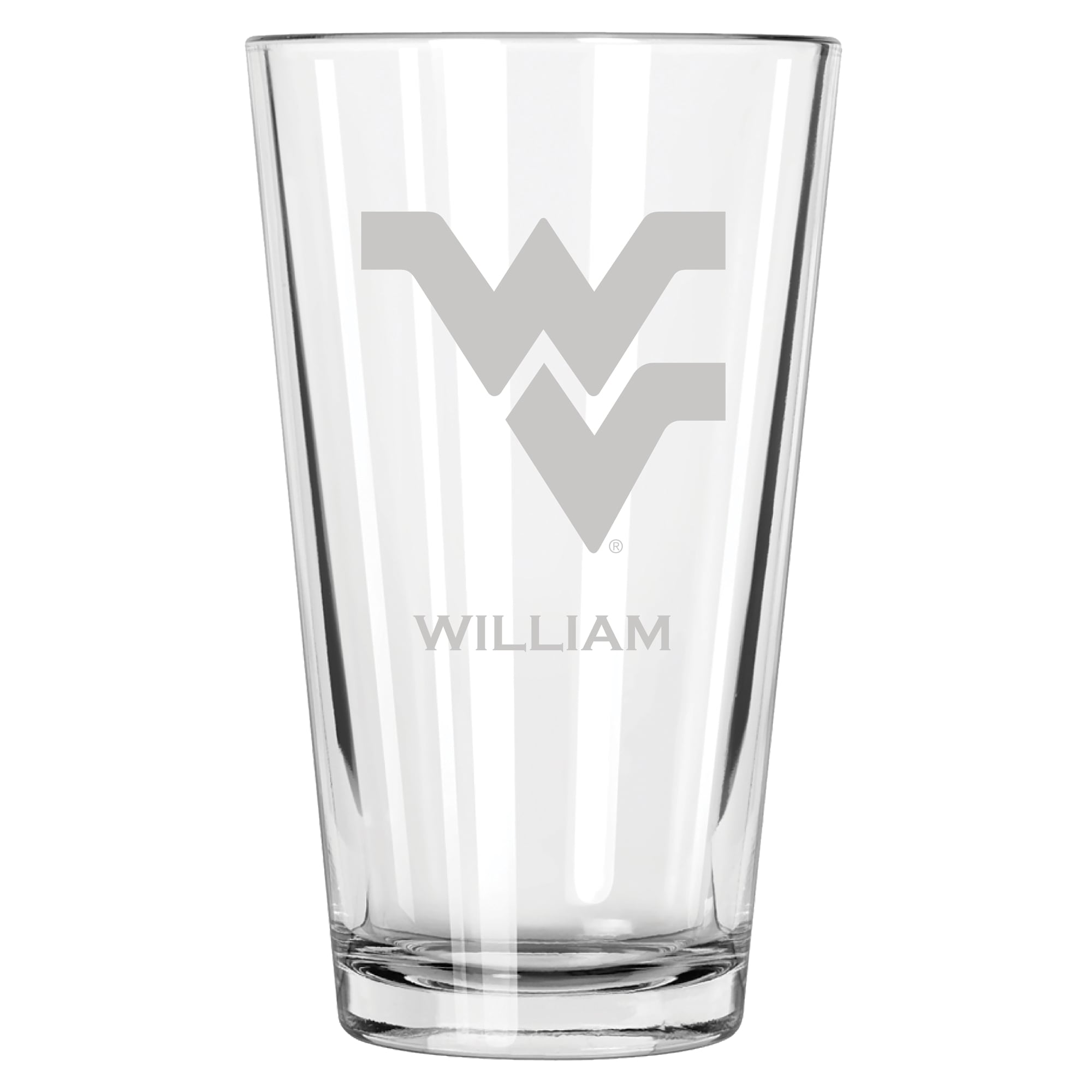West Virginia Mountaineers 16oz. Personalized Etched Pint Glass