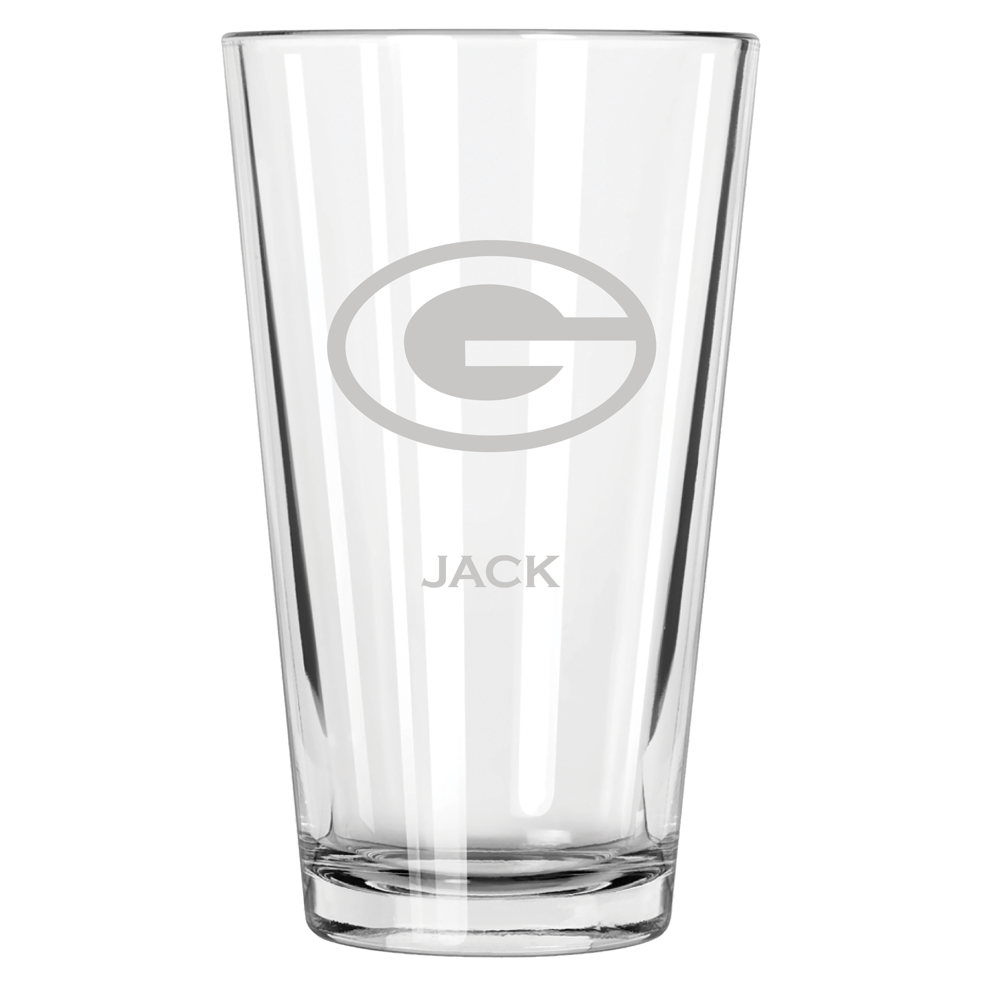 Green Bay Packers 16oz. Personalized Etched Pint Glass