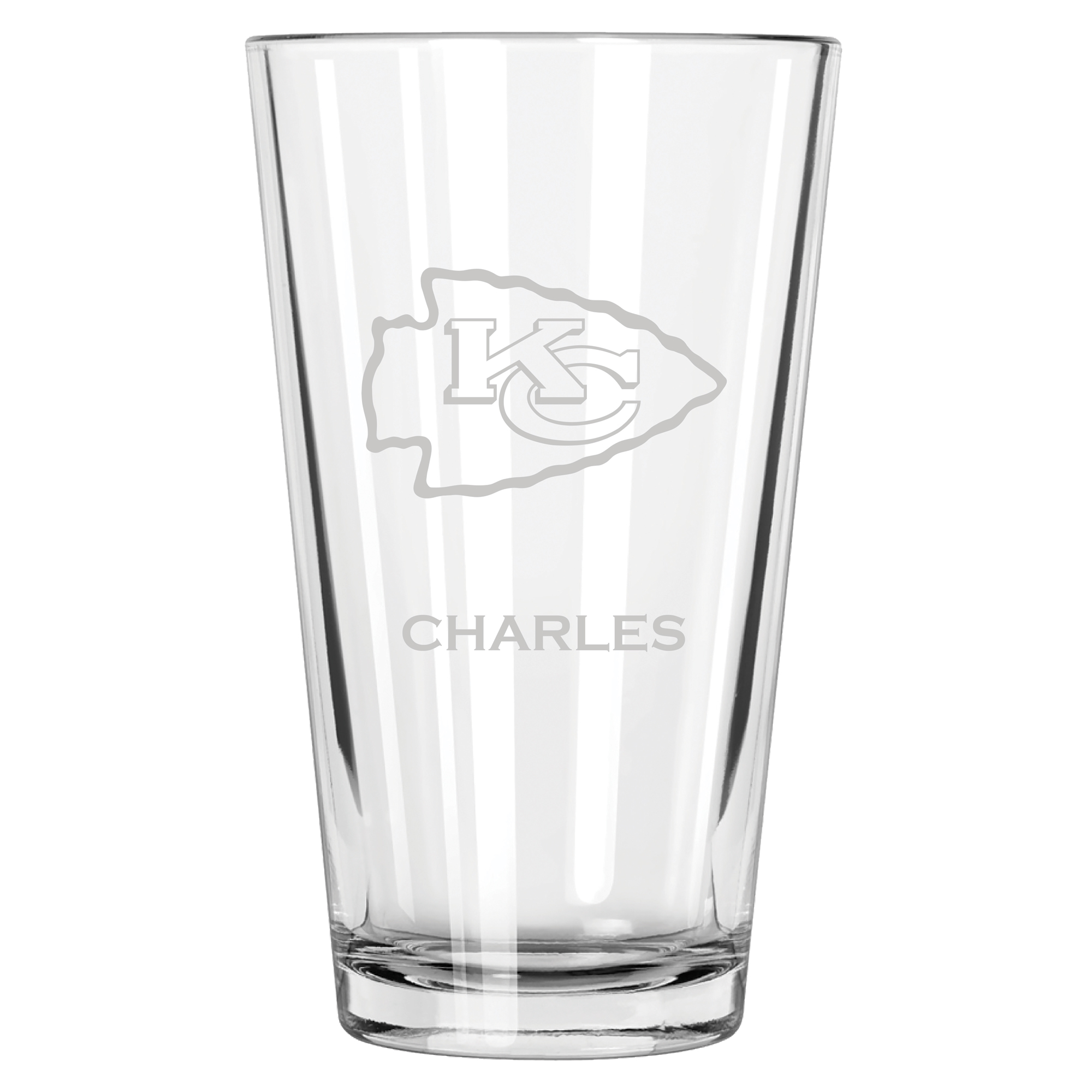 Kansas City Chiefs 16oz. Personalized Etched Pint Glass