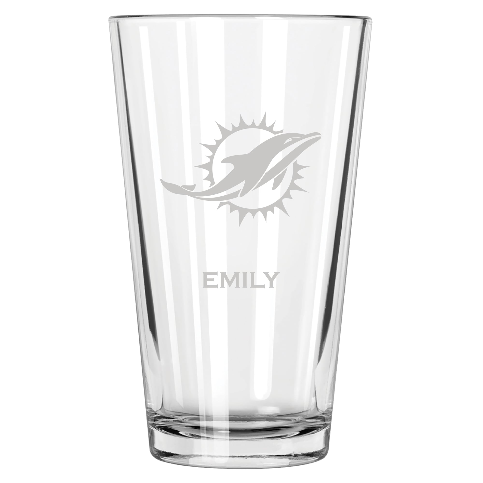 Miami Dolphins 16oz. Personalized Etched Pint Glass