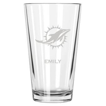 Miami Dolphins 16oz. Personalized Etched Pint Glass