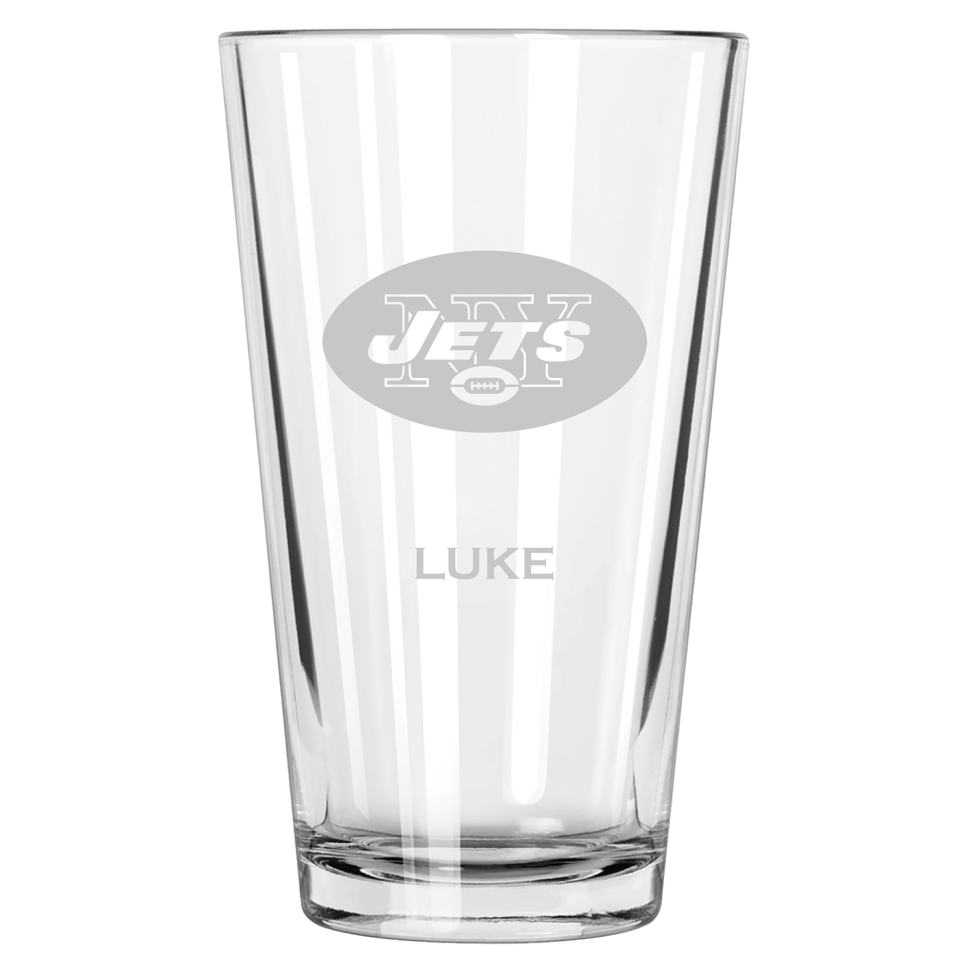 New York Jets 16oz. Personalized Etched Pint Glass