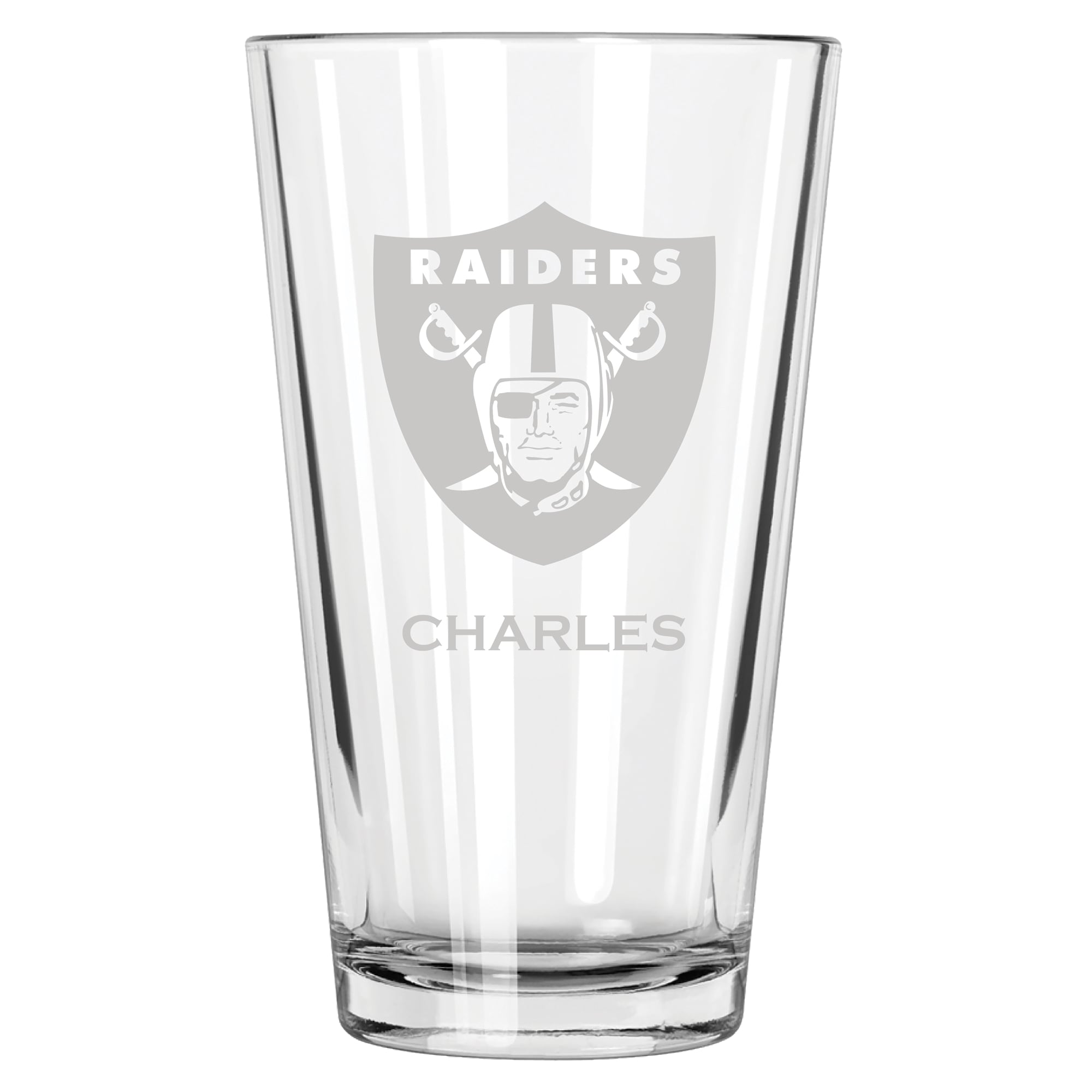 Las Vegas Raiders 16oz. Personalized Etched Pint Glass