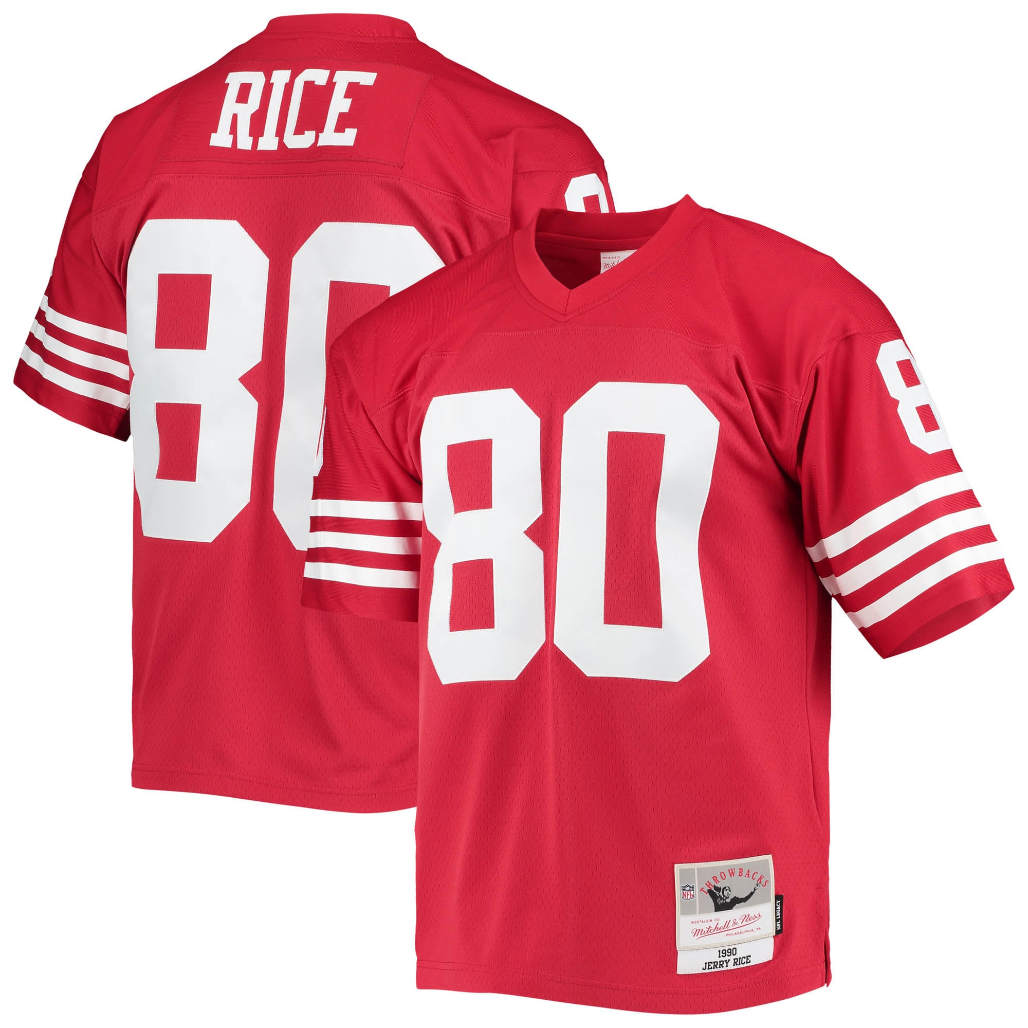 Réplica de la camiseta Mitchell & Ness Jerry Rice Scarlet San Francisco 49ers Legacy para hombre