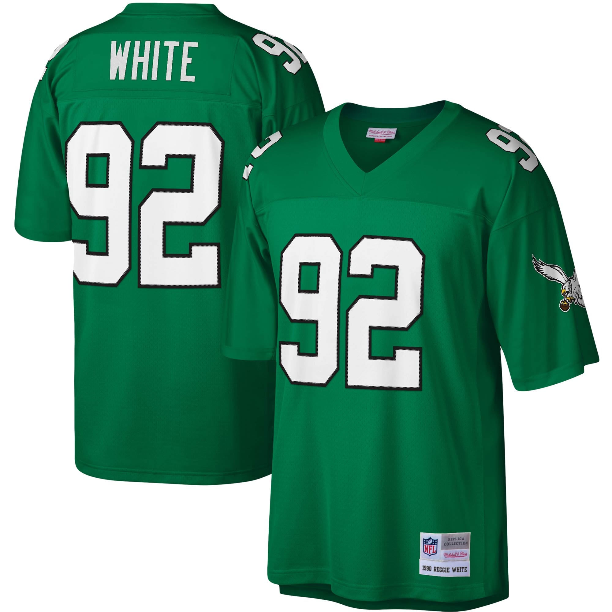 Réplica de la camiseta Mitchell & Ness Reggie White Kelly Green de los Philadelphia Eagles Legacy para hombre