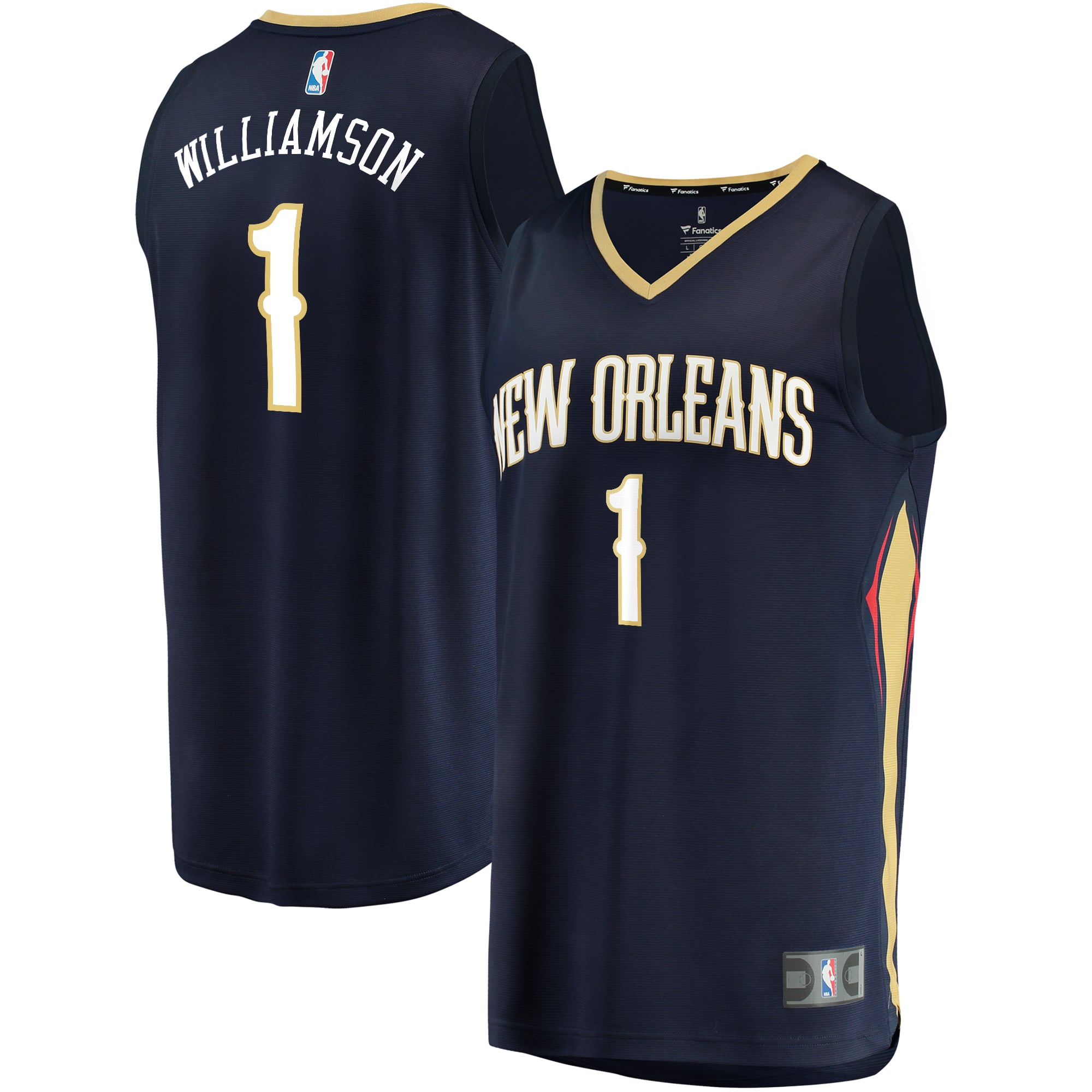 Men's Fanatics Zion Williamson Navy New Orleans Pelicans Fast Break Replica Jersey - Icon Edition