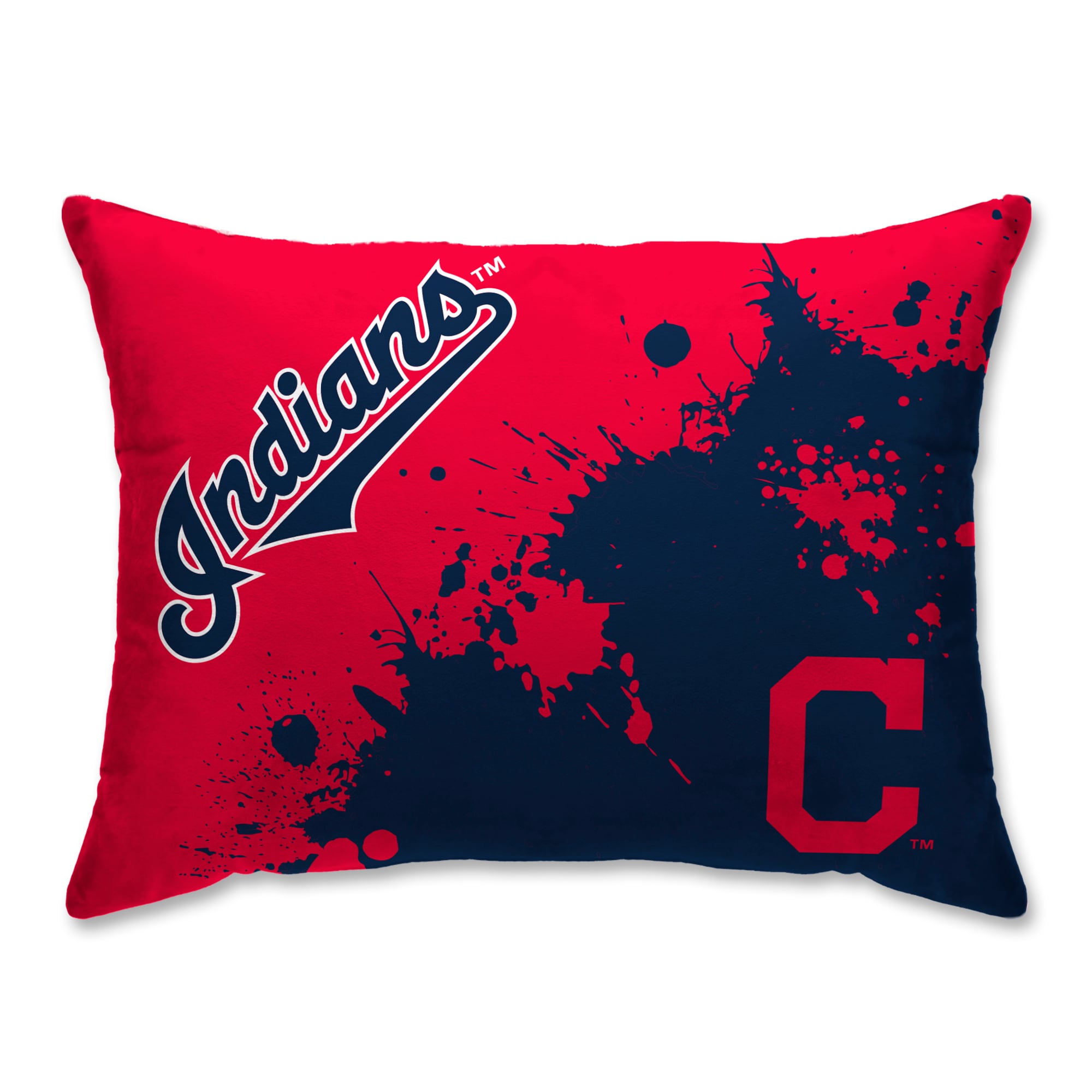 Cleveland Indians Plush Paint Splatter Bed Pillow