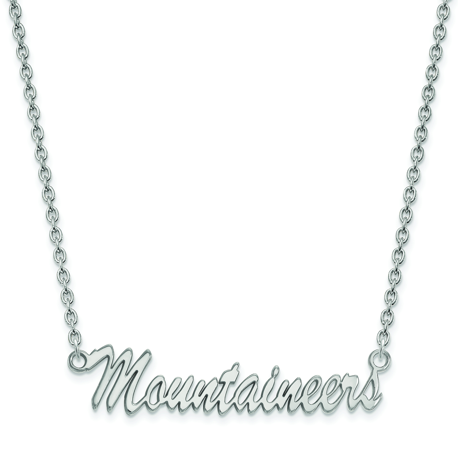 Women's West Virginia Mountaineers Sterling Silver Script Logo Necklace