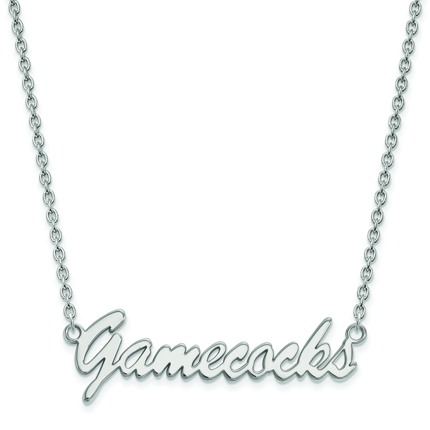Women's South Carolina Gamecocks Sterling Silver Script Logo Necklace