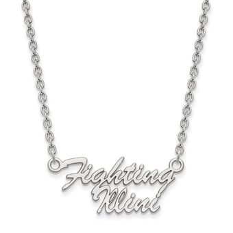 Women's Illinois Fighting Illini Sterling Silver Script Necklace