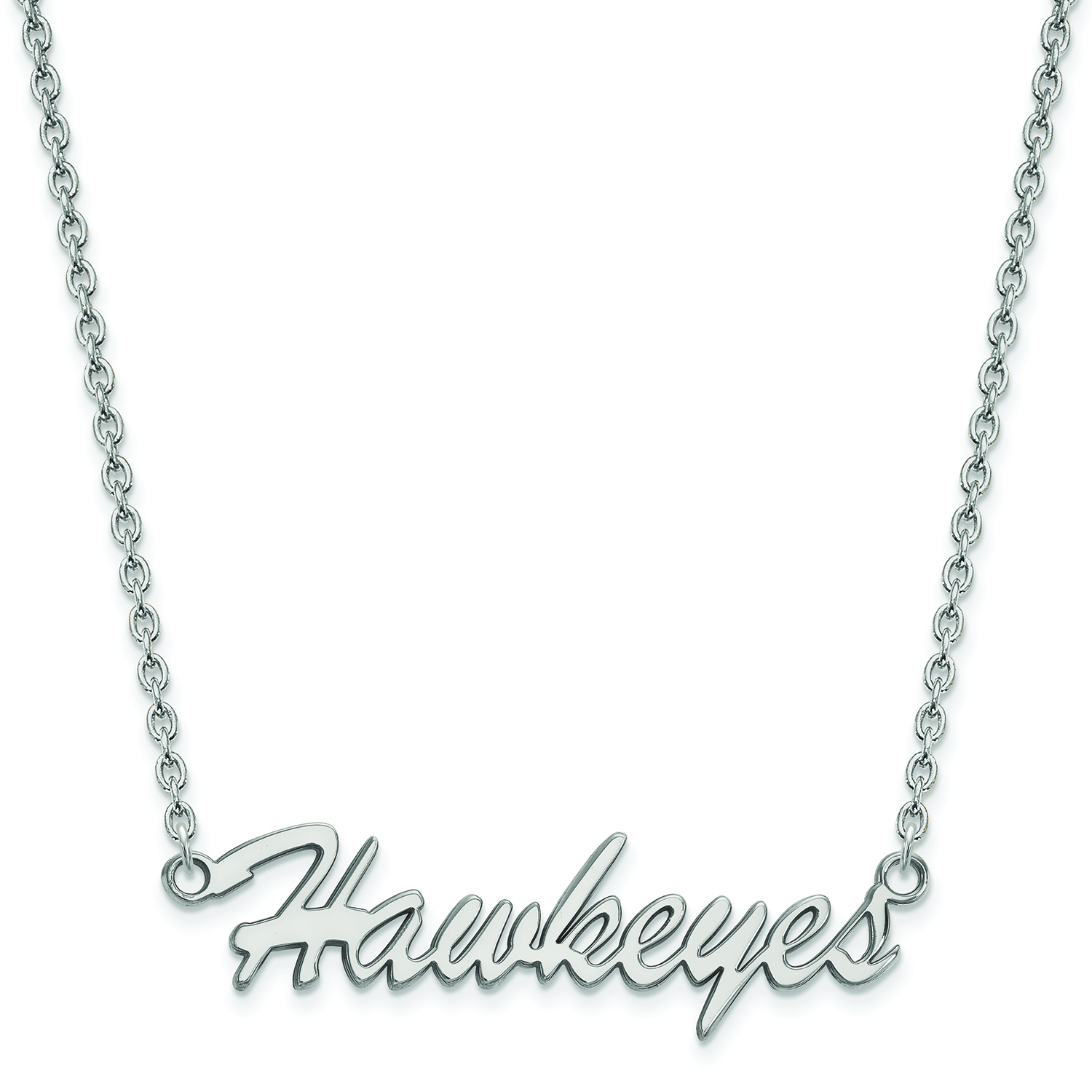Women's Iowa Hawkeyes Sterling Silver Script Logo Necklace