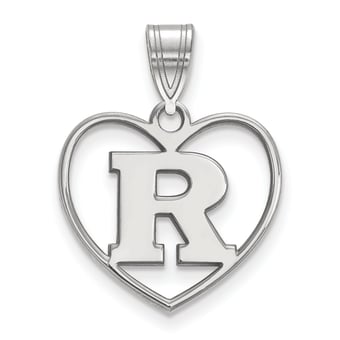 Women's Rutgers Scarlet Knights Sterling Silver Logo Heart Pendant