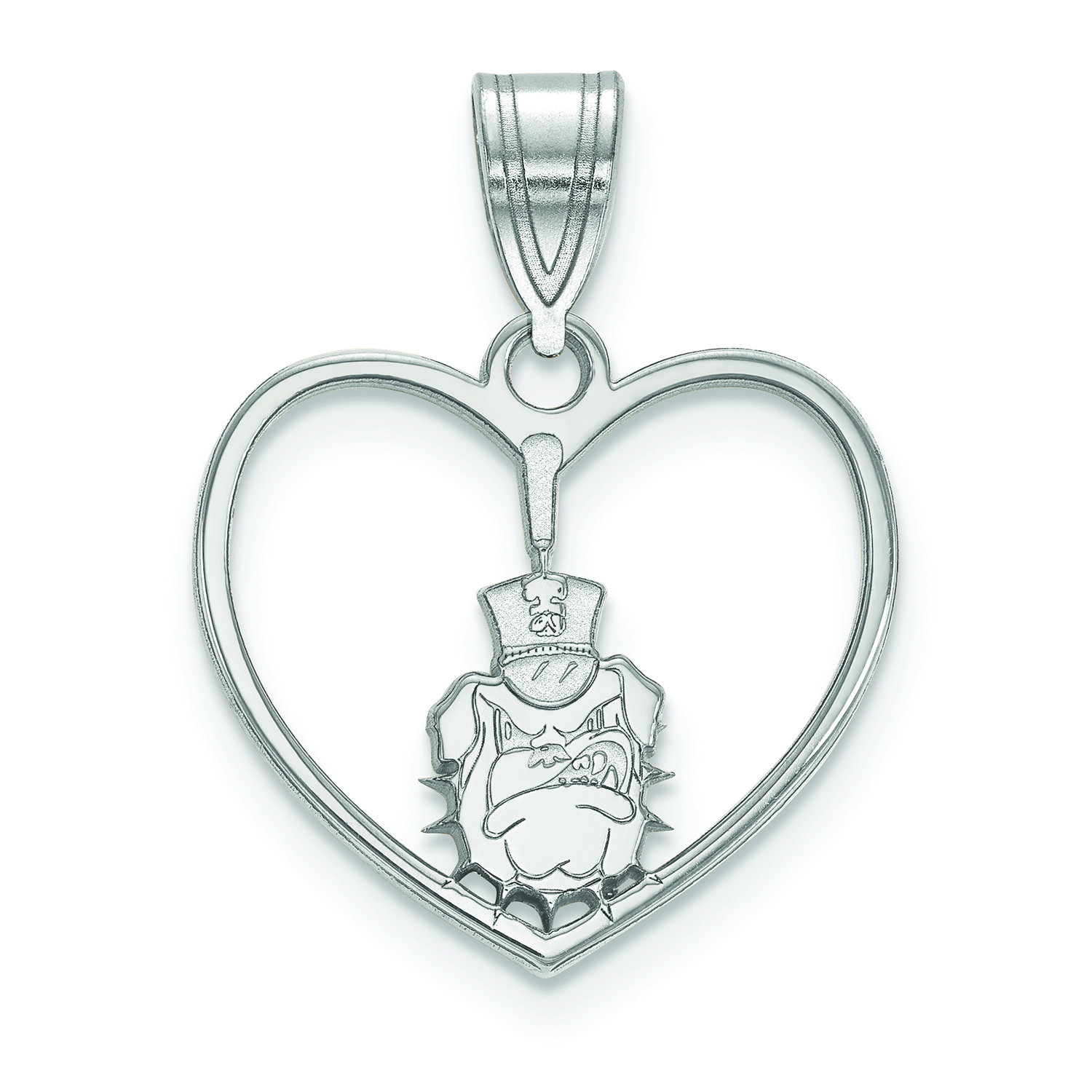 Women's Citadel Bulldogs Sterling Silver Logo Heart Pendant
