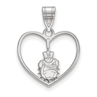 Women's Citadel Bulldogs Sterling Silver Logo Heart Pendant