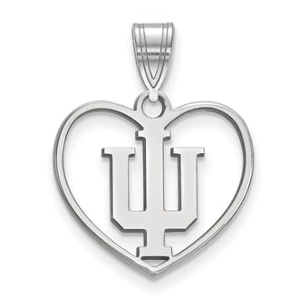 Women's Indiana Hoosiers Sterling Silver Logo Heart Pendant