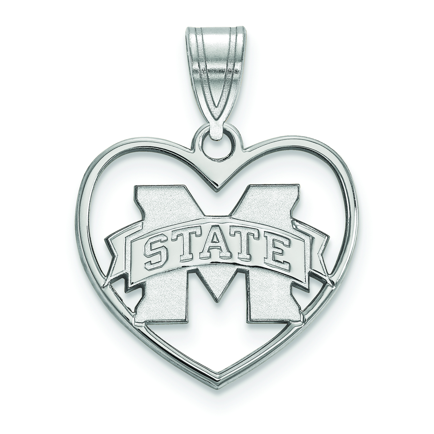 Women's Mississippi State Bulldogs Sterling Silver Logo Heart Pendant