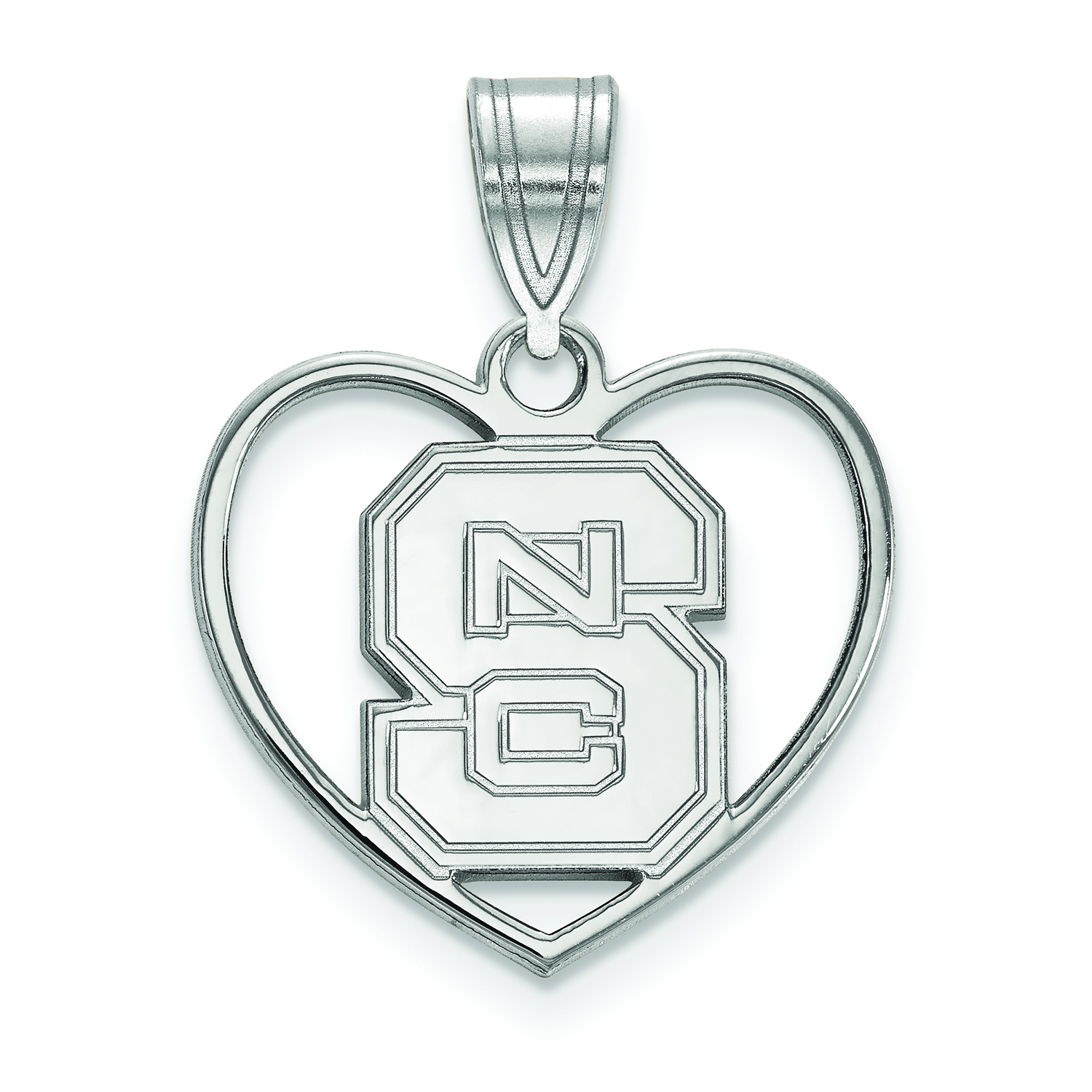 Women's NC State Wolfpack Sterling Silver Logo Heart Pendant
