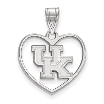 Women's Kentucky Wildcats Sterling Silver Logo Heart Pendant