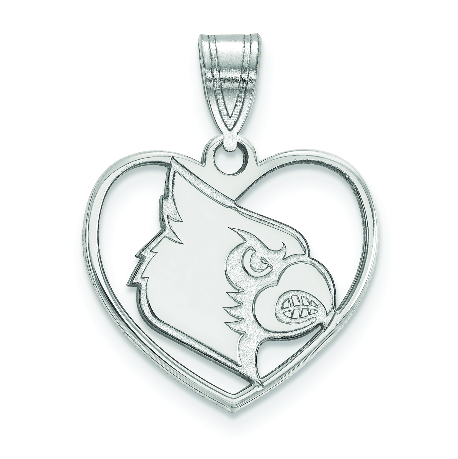Women's Louisville Cardinals Sterling Silver Logo Heart Pendant