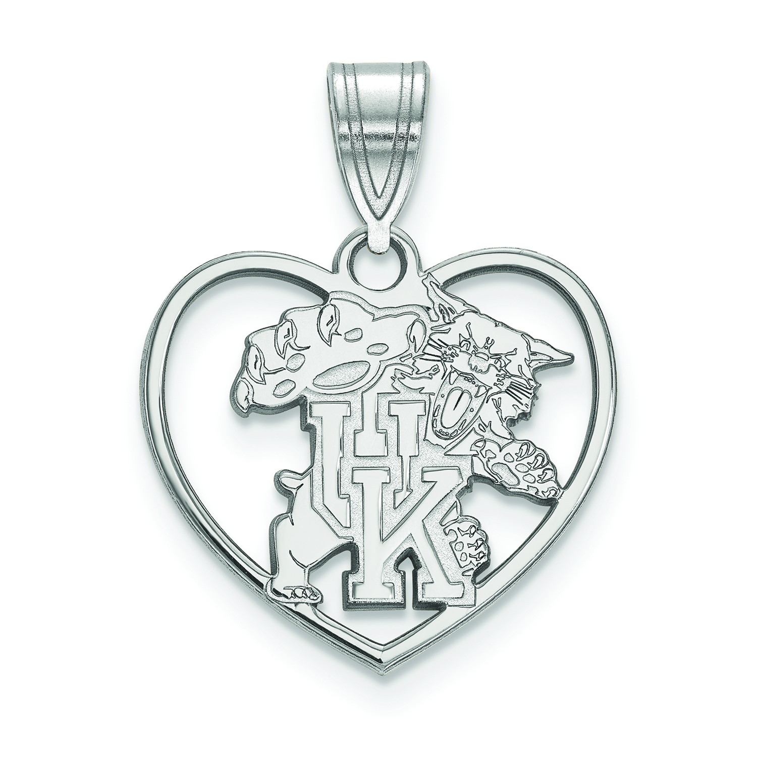 Women's Kentucky Wildcats Sterling Silver Mascot Heart Pendant
