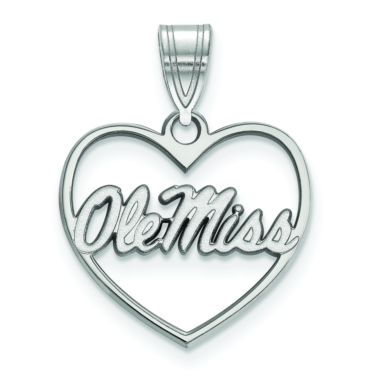 Women's Ole Miss Rebels Sterling Silver Logo Heart Pendant