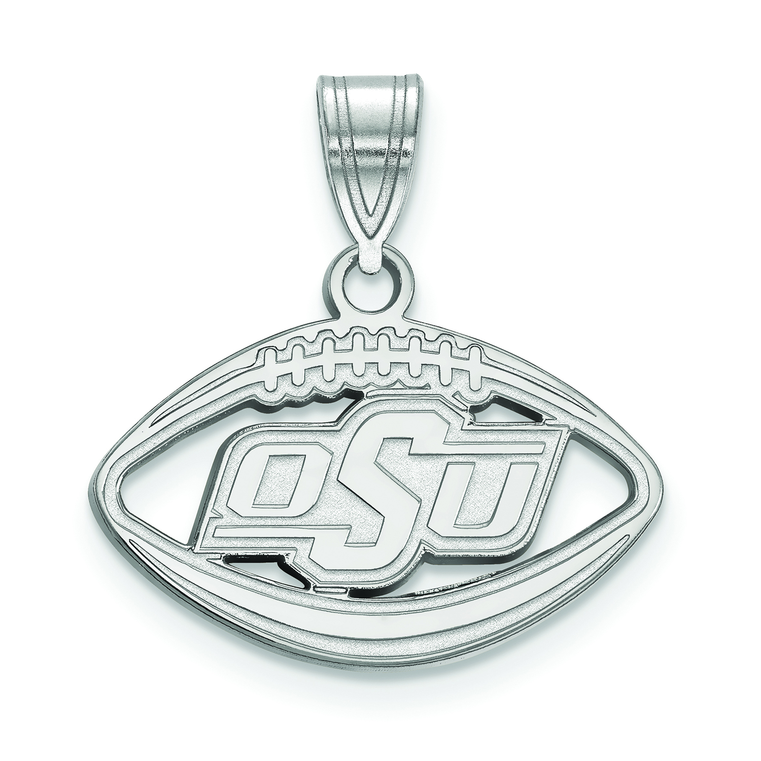 Women's Oklahoma State Cowboys Sterling Silver Logo Football Pendant