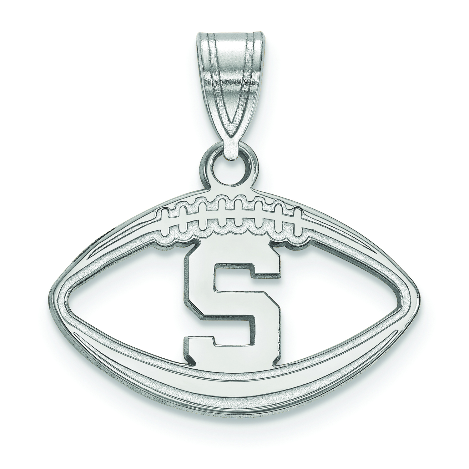 Women's Michigan State Spartans Sterling Silver Logo Football Pendant