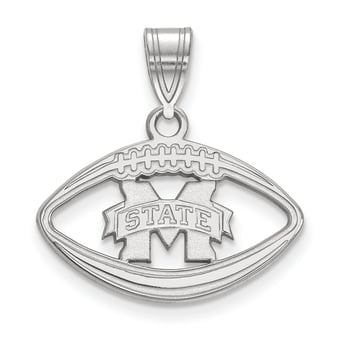Women's Mississippi State Bulldogs Sterling Silver Logo Football Pendant
