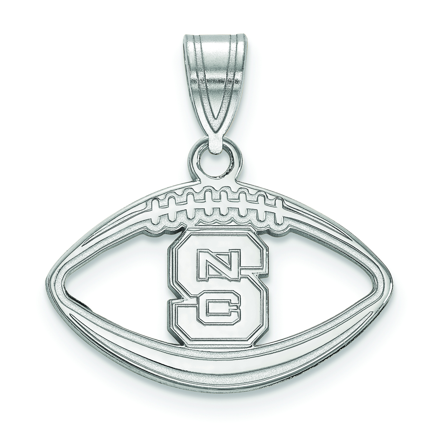 Women's NC State Wolfpack Sterling Silver Logo Football Pendant