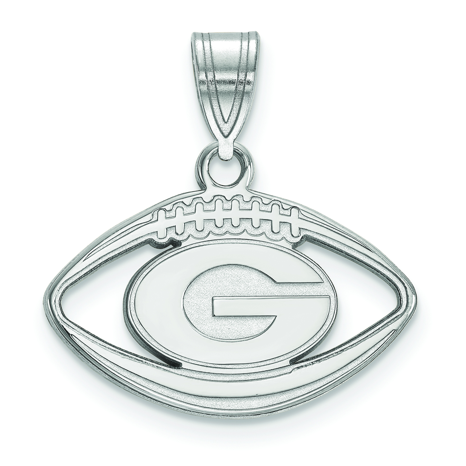 Women's Georgia Bulldogs Sterling Silver Logo Football Pendant