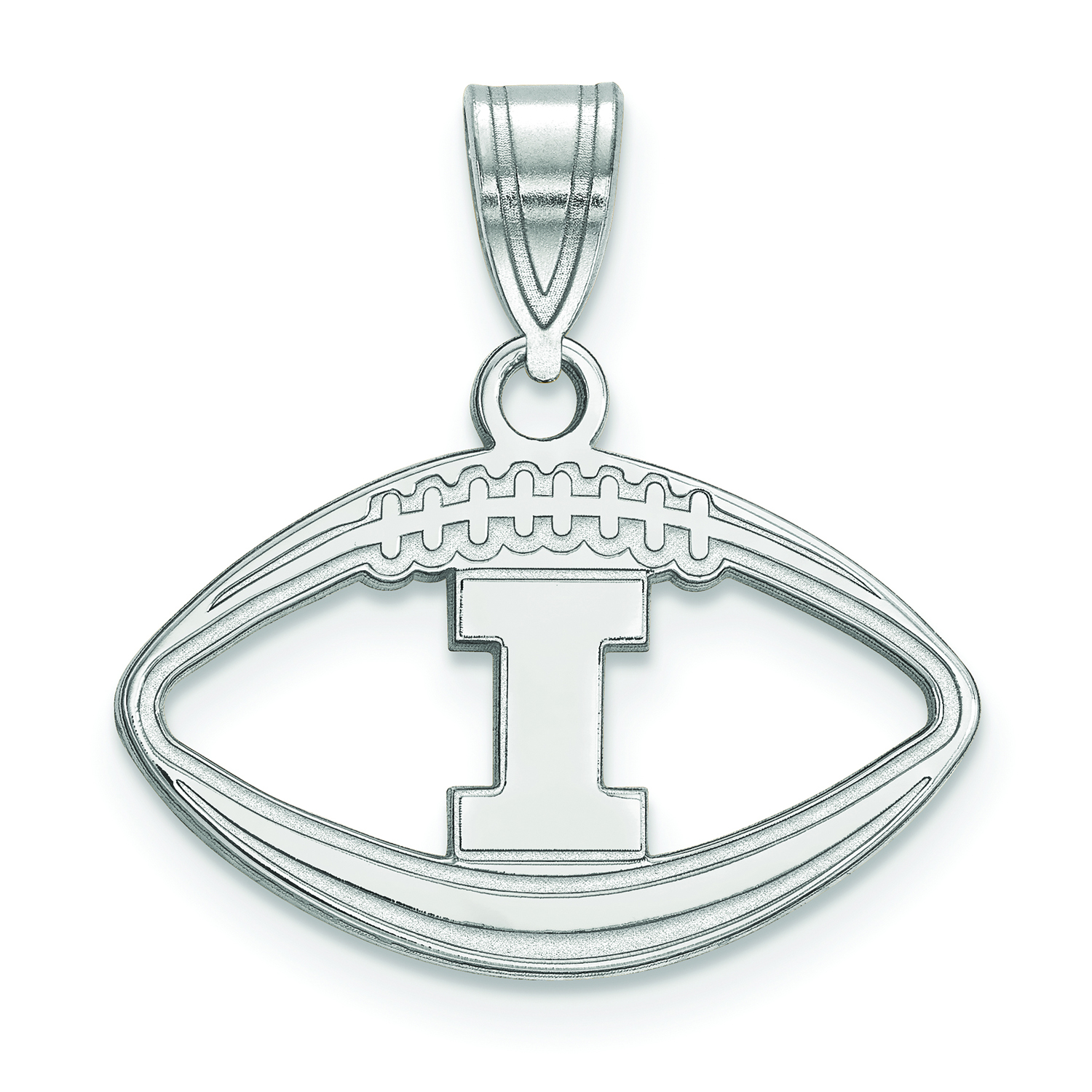 Women's Illinois Fighting Illini Sterling Silver Logo Football Pendant