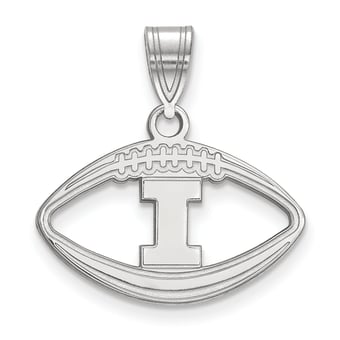Women's Illinois Fighting Illini Sterling Silver Logo Football Pendant