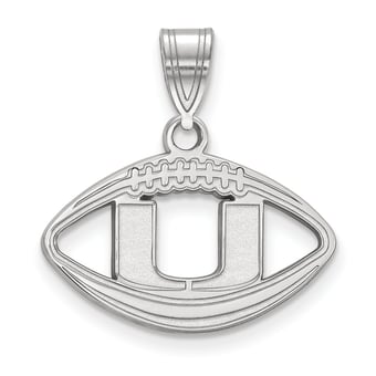 Women's Miami Hurricanes Sterling Silver Logo Football Pendant