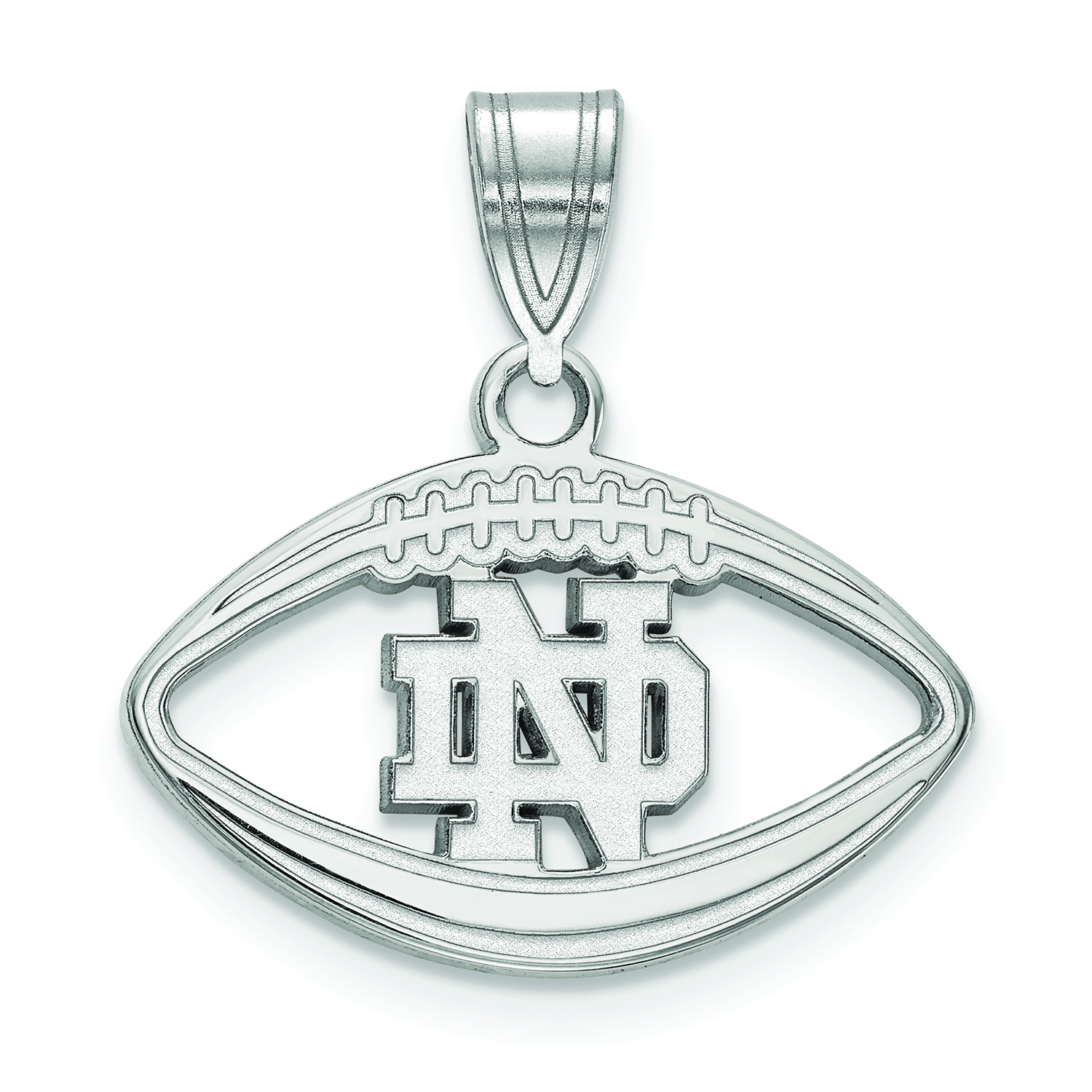 Women's Notre Dame Fighting Irish Sterling Silver Logo Football Pendant