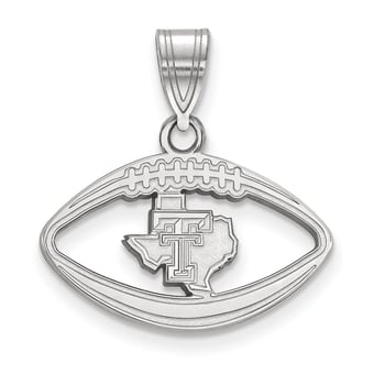 Women's Texas Tech Red Raiders Sterling Silver Secondary Logo Football Pendant