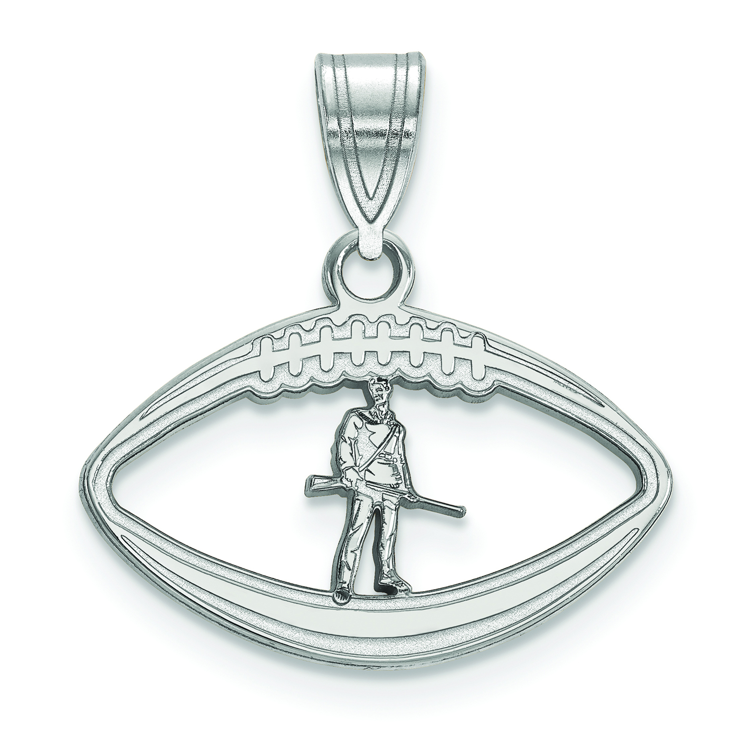 Women's West Virginia Mountaineers Sterling Silver Mascot Football Pendant