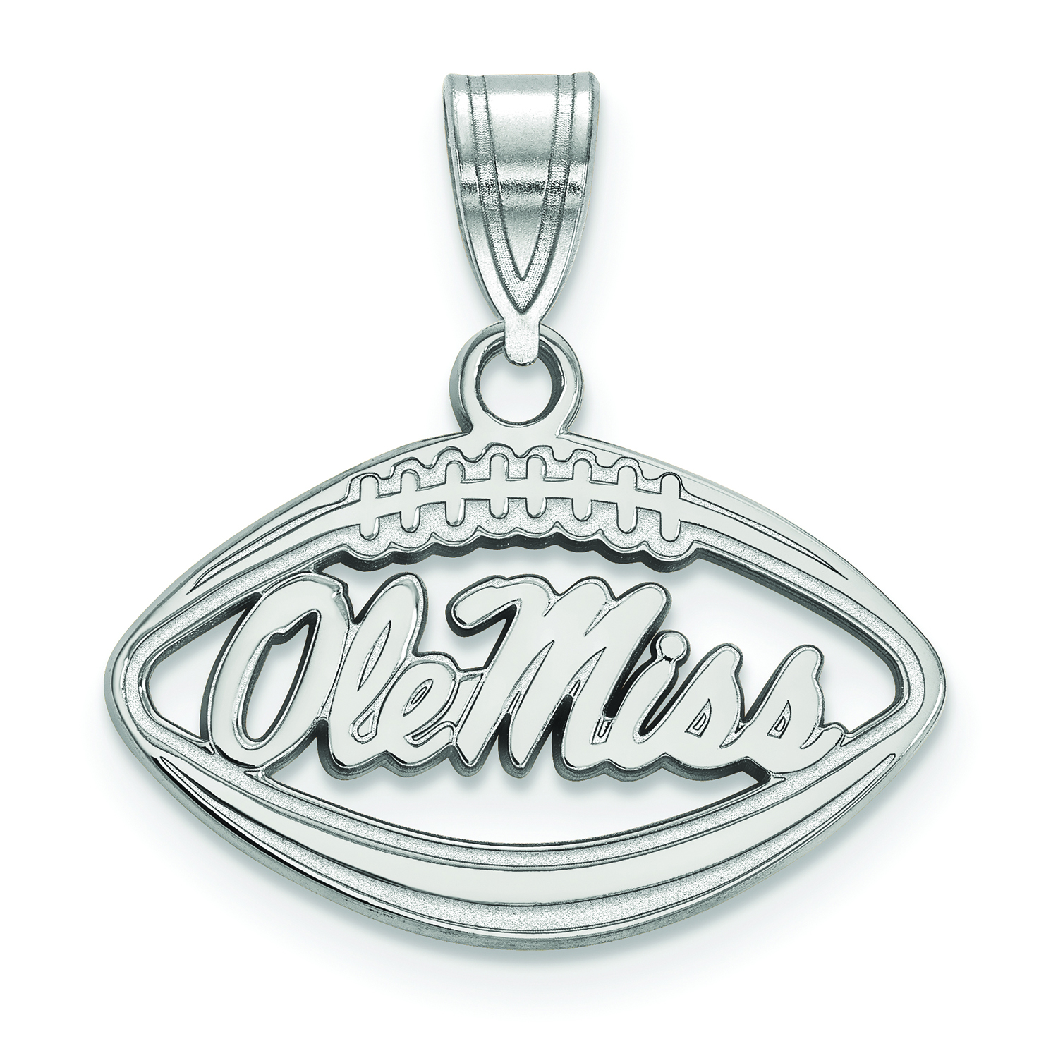 Women's Ole Miss Rebels Sterling Silver Logo Football Pendant