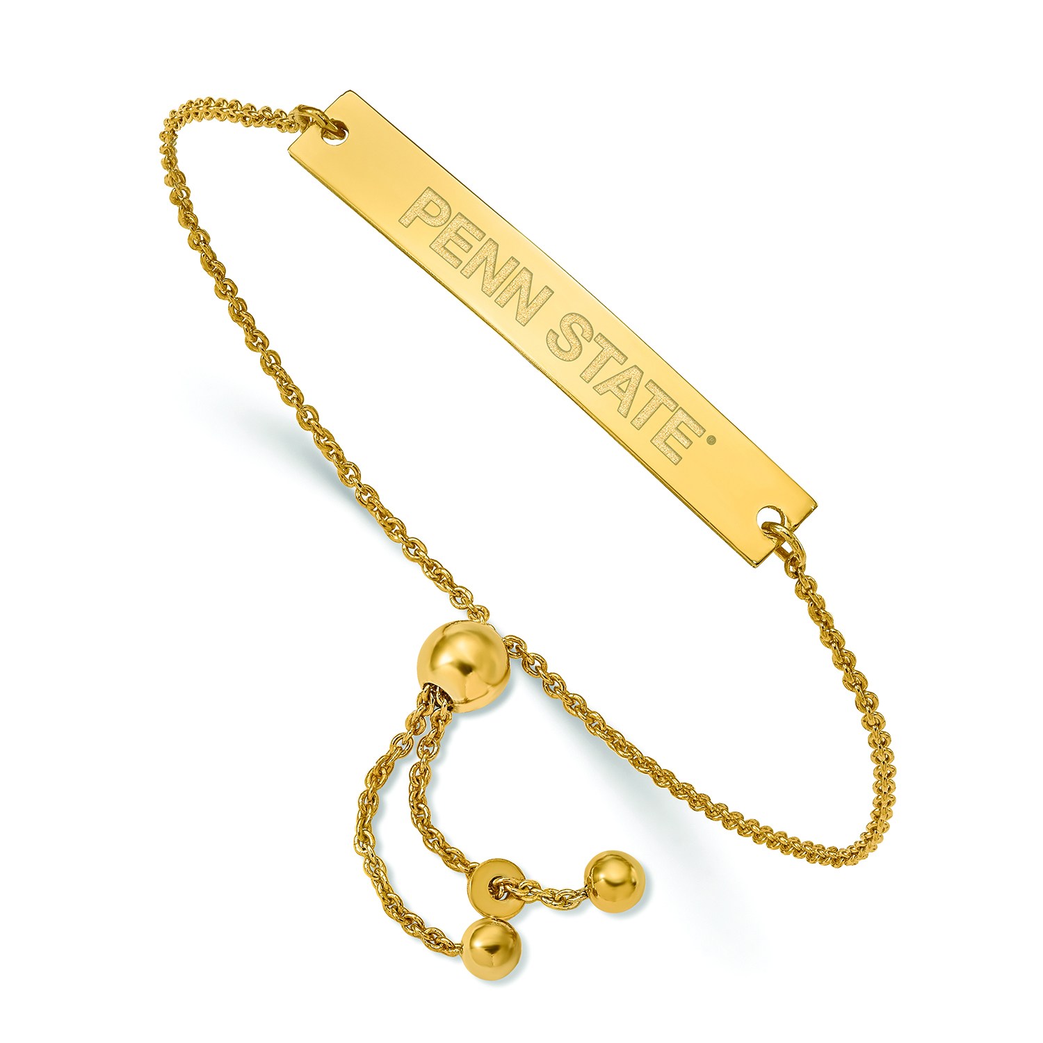 Women's Penn State Nittany Lions Sterling Silver Gold-Plated Adjustable Bar Bracelet