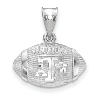 Women's Texas A&M Aggies Sterling Silver 3D Football Logo Pendant