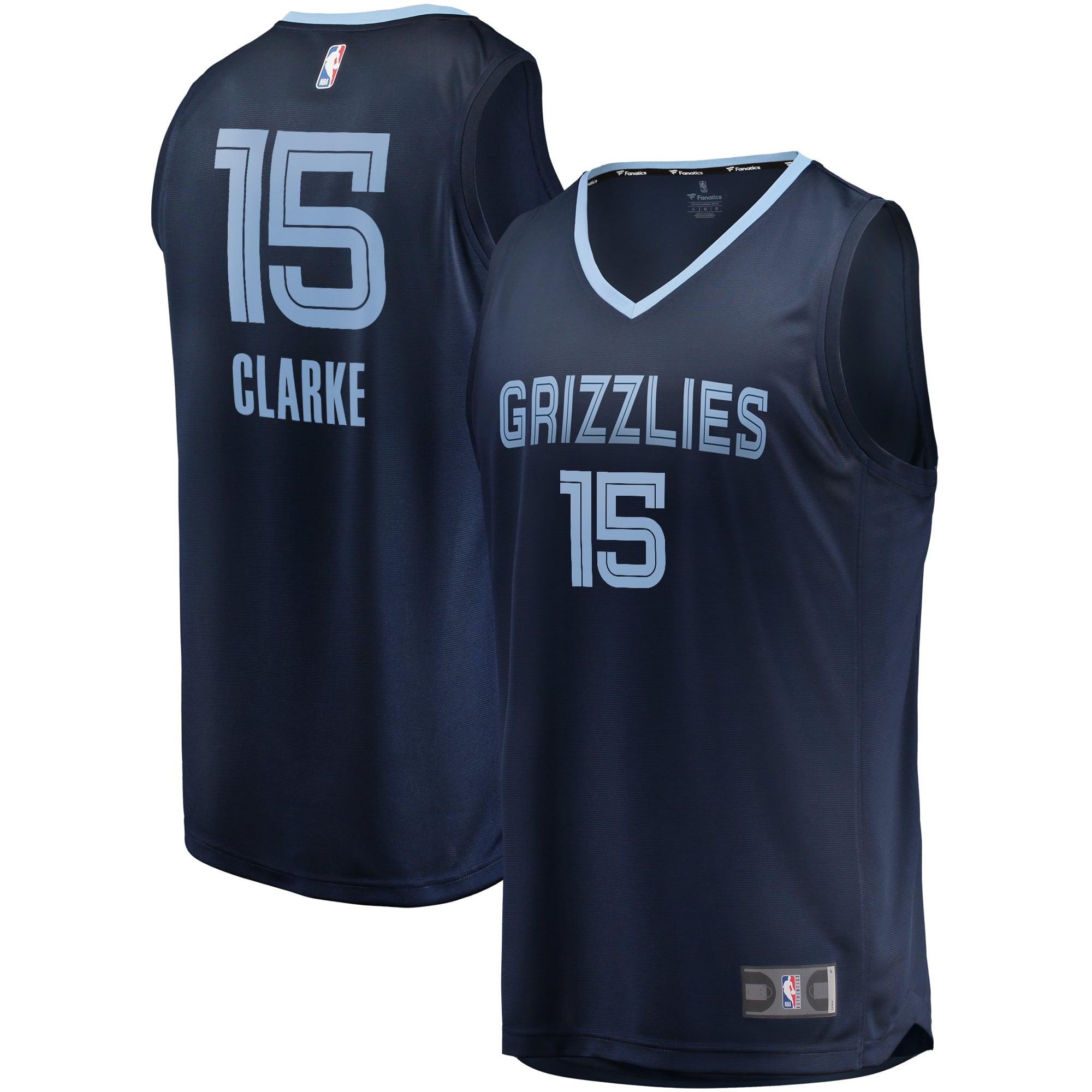 Men's Fanatics Brandon Clarke Navy Memphis Grizzlies Fast Break Replica Jersey - Icon Edition