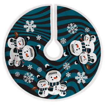 Jacksonville Jaguars Snowman Sherpa Christmas Tree Skirt