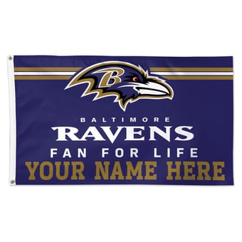 WinCraft Baltimore Ravens 3' x 5' One-Sided Deluxe Personalized Flag