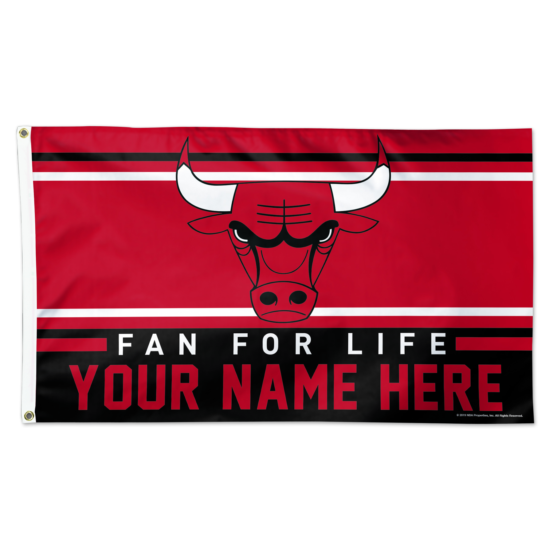 WinCraft Chicago Bulls 3' x 5' One-Sided Deluxe Personalized Flag
